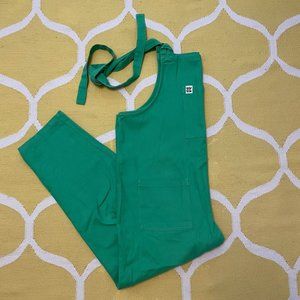 Lucy & Yak Atlas Dungaree: ORGANIC TWILL - Cacti Green Size Large